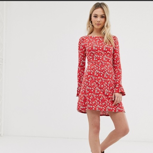 Free People Floral Mini Dress- Size Small - Picture 1 of 5